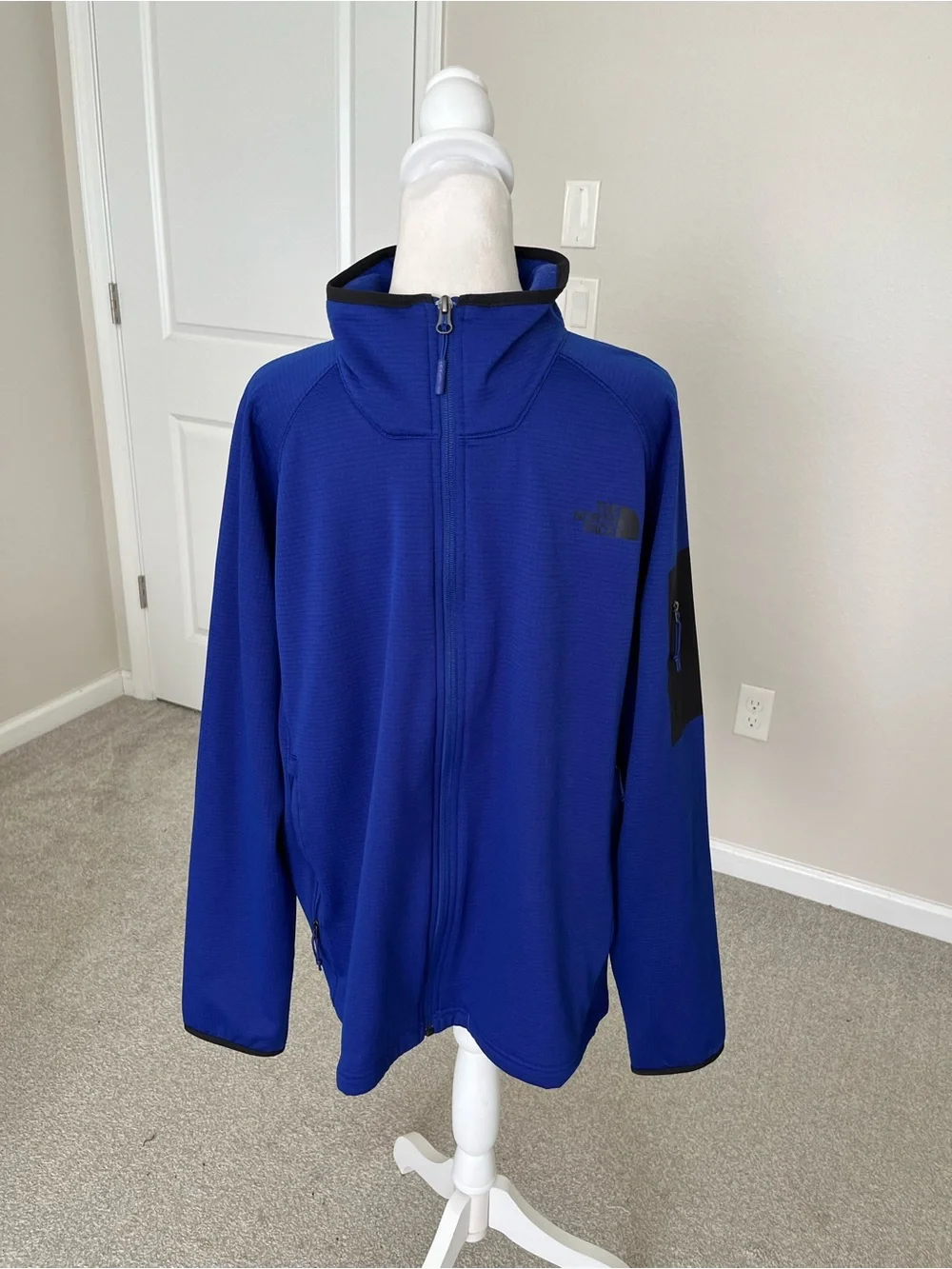 NWOT The North Face Men's Cobalt Blue Lightweight Waffle Knit Jacket Size XL